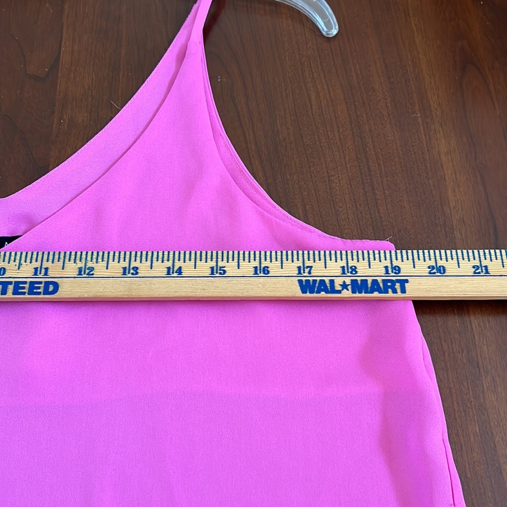 Stella Luce Barbiecore Pink Semi Sheer V Neck Spaghetti Strap Top Size Large - Picture 4 of 7